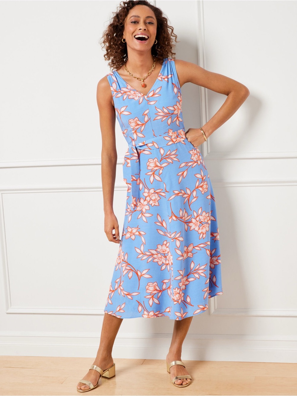 Talbots Fit & Flare Dress - Flowing Hibiscus